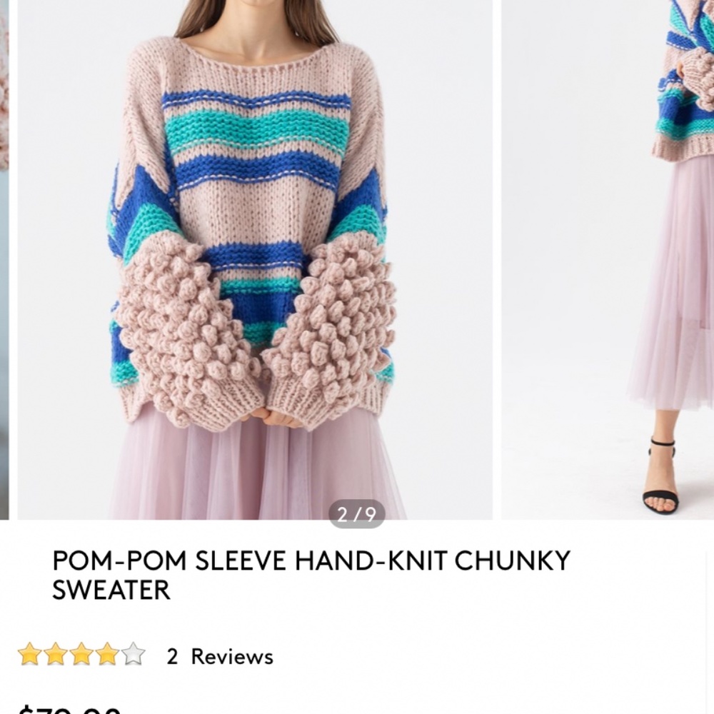 Chicwish chunky knit Pom sweater